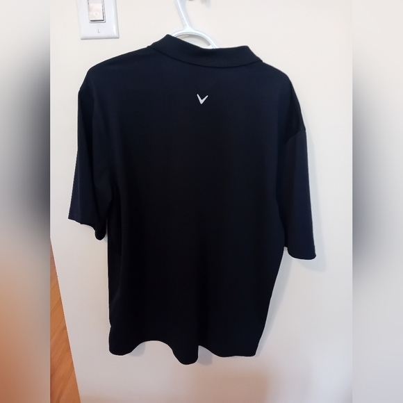 Men's Calloway X Series Golf Shirt Polo Sports Logo Solid Black Size Large - Picture 4 of 8